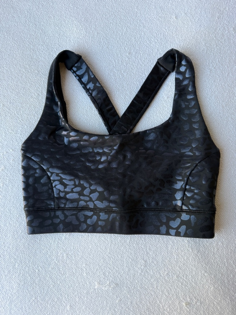 IVL Collective Black Leopard Print Sports Bra Size 4 Cross Back Medium Support